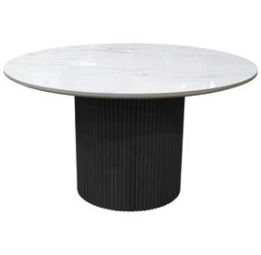 Reba Black Quartz Top Round Dining Table