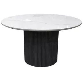 Reba Black Quartz Top Round Dining Table