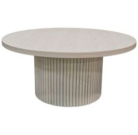 Reba Natural White Wash Round Cocktail Table