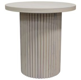 Reba Natural White Wash Round End Table