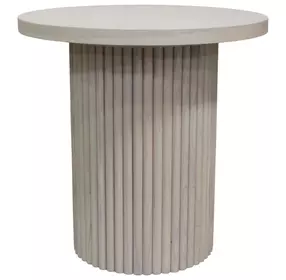 Reba Natural White Wash Round End Table