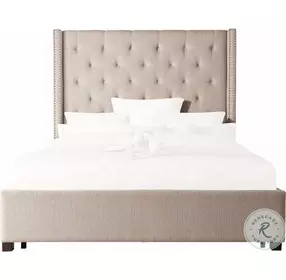 Fairborn Beige Full Upholstered Platform Bed