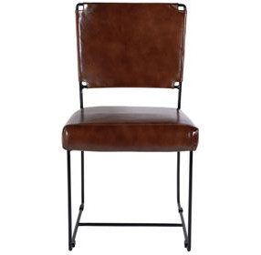 Nevin Brown Leather 19" Dining Side Chair