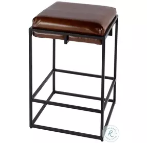 Eldridge Brown Leather Counter Height Stool