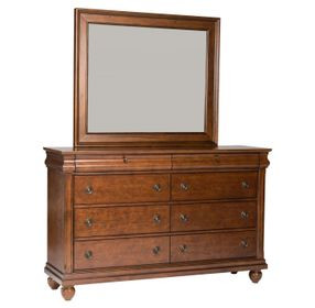 Vintage Heritage Rustic Cherry 8 Drawer Dresser with Mirror