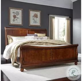 Rustic Traditions Rustic Cherry Queen Sleigh Bed
