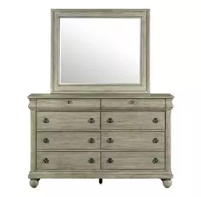 Rustic Traditions Saddle Tan 8 Drawer Dresser and Mirror