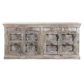 Alta Antique White 4 Door Accent Cabinet