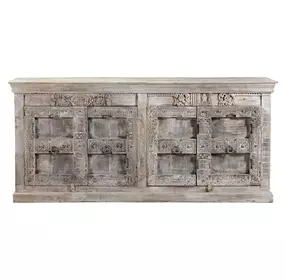 Alta Antique White 4 Door Accent Cabinet