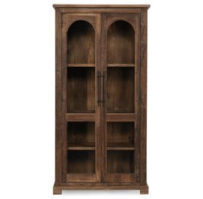 Zion Natural 2 Glass Door Display Cabinet