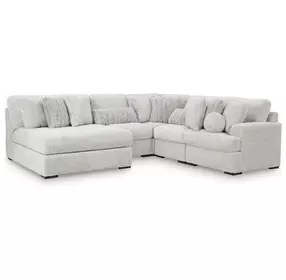 Snodoodle Arctic 5 Piece Modular Sectional with Chaise and Pillows