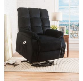 Ipompea Black Recliner with Power Lift and Massage