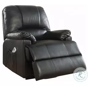 Ixora Black Synthetic Leather Recliner with Power Lift and Massage