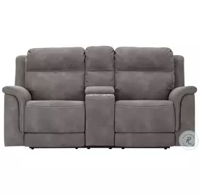 Next-Gen DuraPella Slate Performance Fabric Power Reclining Loveseat With Console