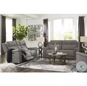Next-Gen DuraPella Slate Performance Fabric Power Reclining Living Room Set