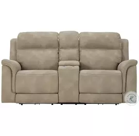 Next-Gen DuraPella Sand Performance Fabric 76" Power Reclining Loveseat With Console