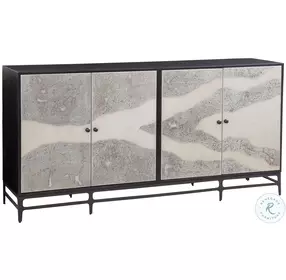 Caspar Black And Acid Washed Sideboard