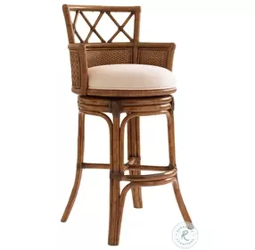 Bali Hai Ivory And Gold Kamala Bay Swivel Bar Stool