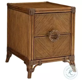 Bali Hai Aged Chestnut Brown Bungalow Chairside Chest