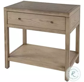 Nora Light Oak 1 Drawer Wide Nightstand