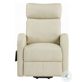 Ricardo Beige Synthetic Leather Power Recliner with Lift