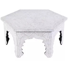 Marjorie Mother of Pearl 41" Hexagon Cocktail Table