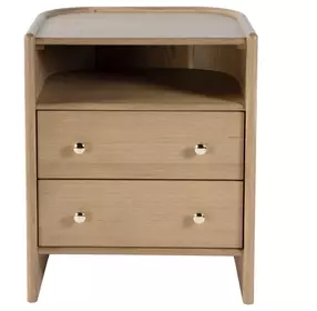 Colin Natural Oak 2 Drawer Open Nightstand