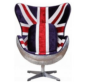 Brancaster Red and White Upholstered Swivel Accent Chair