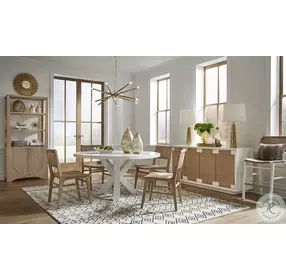 Greer White Lacquer Tripod Round Dining Room Set