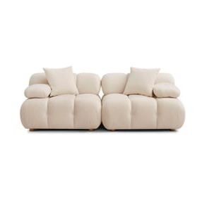 Calliope Off White Performance Velvet 79" Modular Loveseat