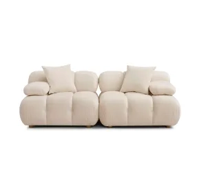 Calliope Off White Performance Velvet 79" Modular Loveseat