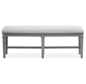 Charleston Harbor Gray Upholstered Dining Bench