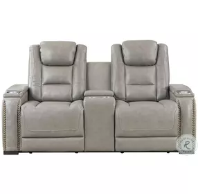 Breckenridge Light Gray Power Reclining 73" Console Loveseat Power Headrest And Footrest