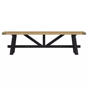 Hendricks Rustic Wheat and Raven Dining Bench