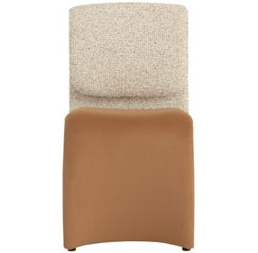 Dunleigh Kona Camel and Noah Ecru Performance Fabric Upholstered Dining Chair
