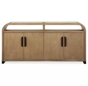 Tristan Swiss Coffee 4 Door Glass Top Sideboard