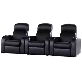 Cyrus Black Top Grain Leather 3 Piece Home 98" Theater Seating