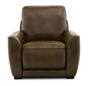 Weston Venetian Honey Leather Dual Power Zero Wall Recliner with Power Headrest and Pillow