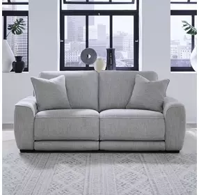 Weston Estero Smoke 2 Piece Modular Dual Power Zero Wall Reclining Sectional with Power Headrest and USB Charging