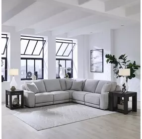 Weston Estero Smoke 5 Piece Modular Dual Power Zero Wall Reclining Sectional with Power Headrest and USB Charging