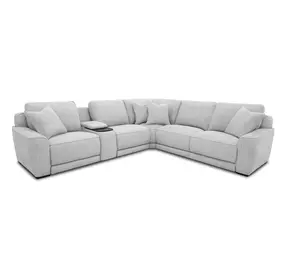 Weston Estero Smoke 6 Piece Modular Dual Power Zero Wall Reclining Sectional with LED and USB Charging