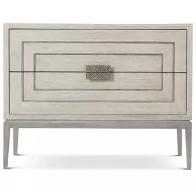 Isola Brushed Gowan and Matte Tungsten 2 Drawer Genevra Nightstand
