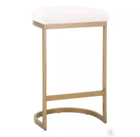 Cresta LiveSmart Peyton Pearl And Brushed Gold Performance Fabric Counter Height Stool