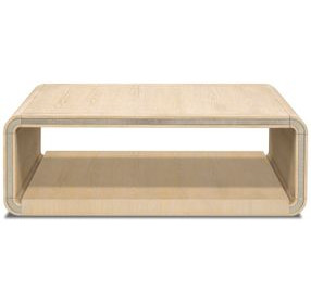 Damone Cerused White and Silver Rectangular Coffee Table