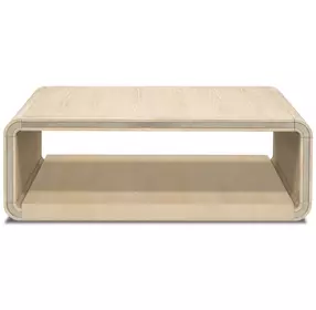 Damone Cerused White and Silver Rectangular Coffee Table