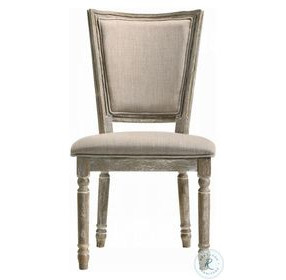 Gabrian Fabric and Reclaimed Gray Side Chair Set of 2