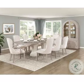 Lofton Light Gray And White Extendable Dining Room Set