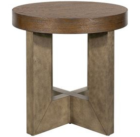 Nova Cerused Charcoal and Gray Round End Table