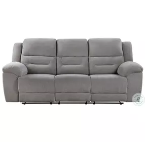 Gilson Gray Chenille 92" Reclining Sofa
