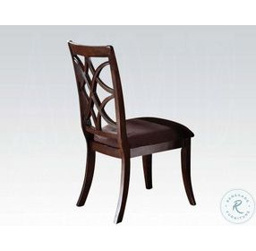 Keenan Microfiber and Dark Walnut Side Chair Set of 2